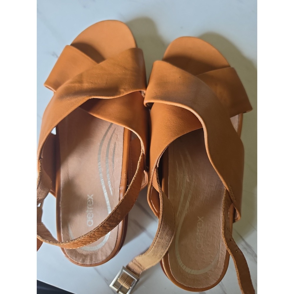 AETREX  9.5 Thea Back Strap Cork Flat Sandal